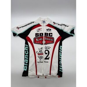 Voler SDBC Karl Strauss Brewing Cycling Jersey Mens Small White Zip USA Made